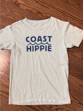 Coast Hippie Graphic Tee - Light Blue with Navy Print